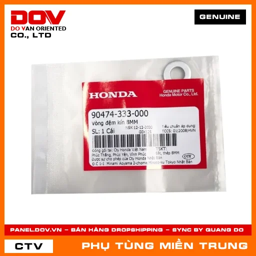 VÒNG ĐỆM KÍN 8MM HONDA CHÍNH HÃNG (MÃ: 90474333000) — 90474333000