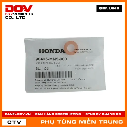 VÒNG ĐỆM DẦU 8MM HONDA CHÍNH HÃNG (MÃ: 90495MN5000) — 90495MN5000