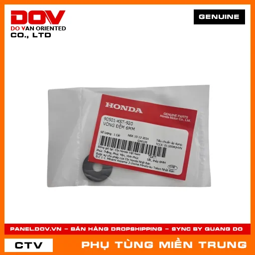VÒNG ĐỆM 6MM HONDA CHÍNH HÃNG (MÃ: 90501KST920) — 90501KST920