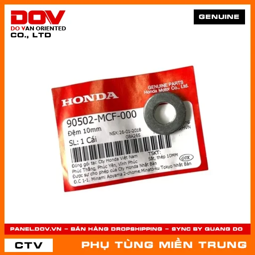 ĐỆM 10MM HONDA CHÍNH HÃNG (MÃ: 90502MCF000) — 90502MCF000