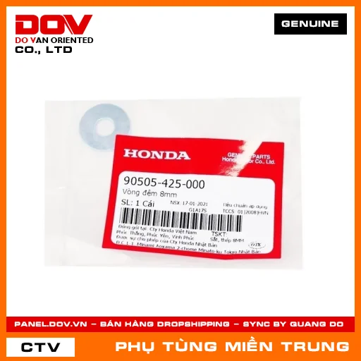 VÒNG ĐỆM 8MM HONDA CHÍNH HÃNG (MÃ: 90505425000) — 90505425000