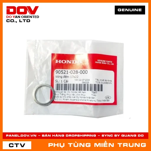VÒNG ĐỆM 17X22 HONDA CHÍNH HÃNG (MÃ: 90521028000) — 90521028000