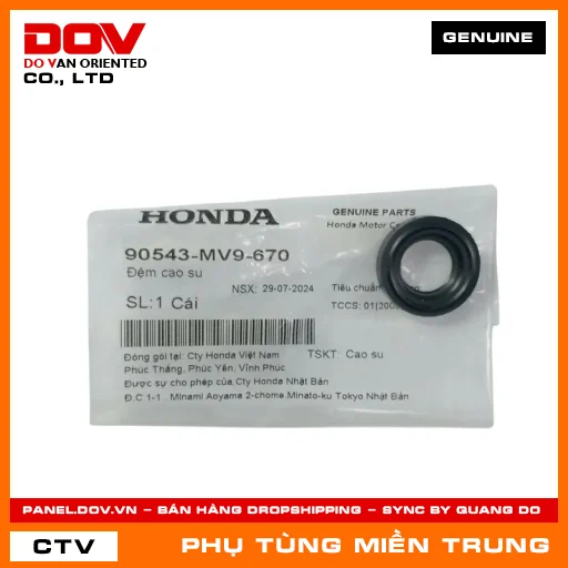 ĐỆM CAO SU HONDA CHÍNH HÃNG (MÃ: 90543MV9670) — 90543MV9670