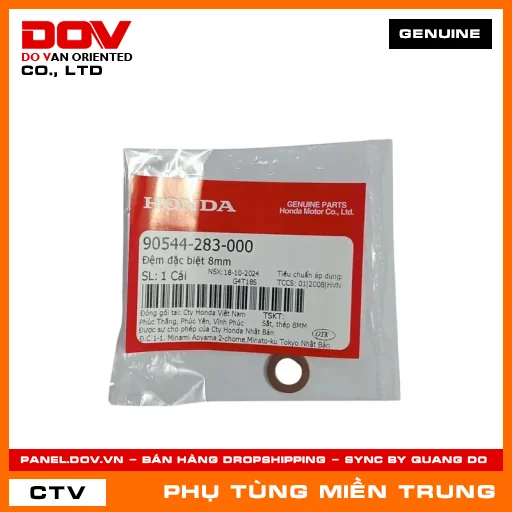 ĐỆM ĐẶC BIỆT 8MM HONDA CHÍNH HÃNG (MÃ: 90544283000) — 90544283000