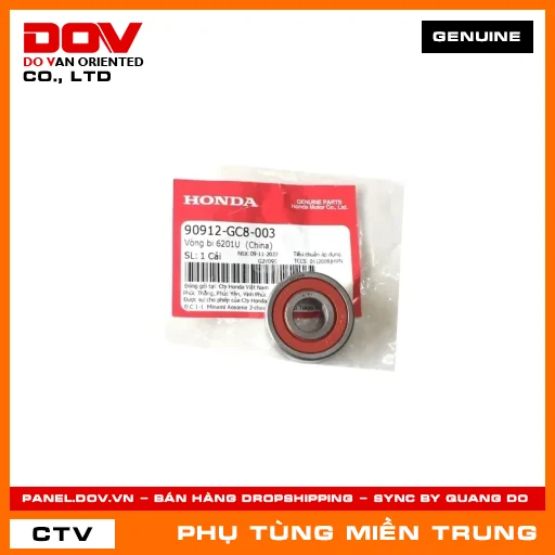 VÒNG BI 6201 (1 MẶT CHẮN BỤI) HONDA CHÍNH HÃNG (MÃ: 90912GC8003) — 90912GC8003