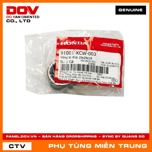 VÒNG BI ĐŨA 20X29X18 HONDA CHÍNH HÃNG (MÃ: 91001KCW003) — 91001KCW003