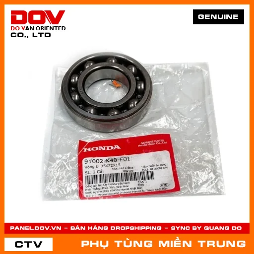 VÒNG BI 35X72X15 HONDA CHÍNH HÃNG (MÃ: 91002K40F01) — 91002K40F01