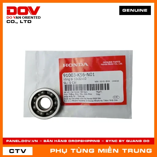 VÒNG BI 12X32X10 HONDA CHÍNH HÃNG (MÃ: 91003K56N01) — 91003K56N01