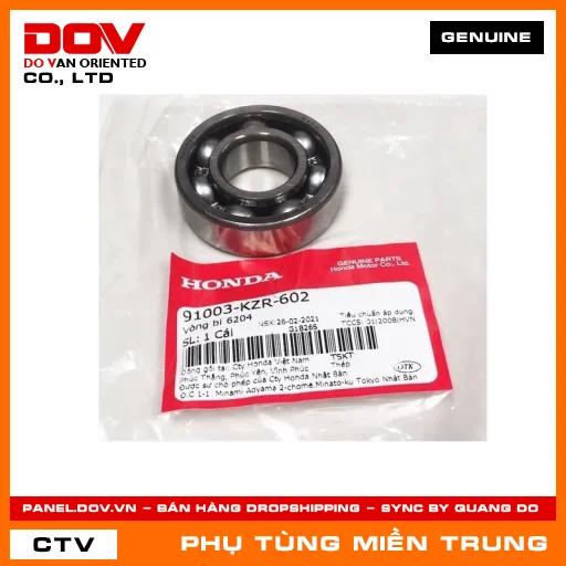 VÒNG BI 6204 HONDA CHÍNH HÃNG (MÃ: 91003KZR602) — 91003KZR602