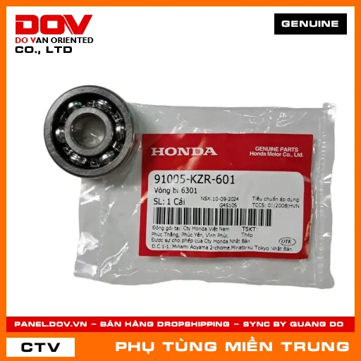 VÒNG BI 6301 HONDA CHÍNH HÃNG (MÃ: 91005KZR601) — 91005KZR601