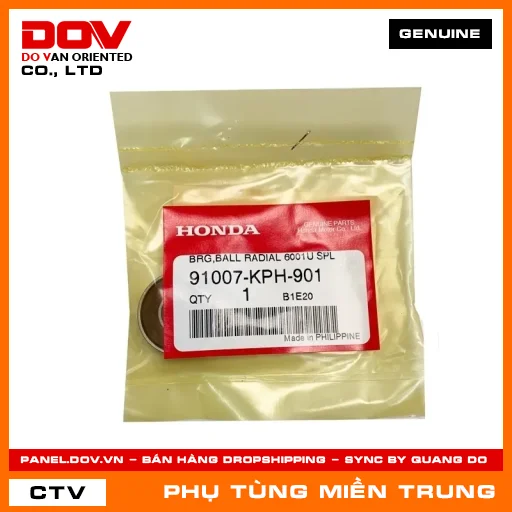 VÒNG BI TRỤC CƠ 6001U HONDA CHÍNH HÃNG (MÃ: 91007KPH901) — 91007KPH901