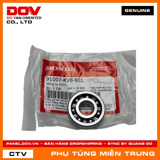 VÒNG BI 6201 HONDA CHÍNH HÃNG (MÃ: 91007KVB901) — 91007KVB901