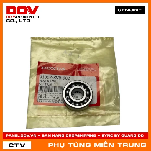 VÒNG BI 6201 KHÔNG PHỚT CHẮN BỤI HONDA CHÍNH HÃNG (MÃ: 91007KVB902) — 91007KVB902