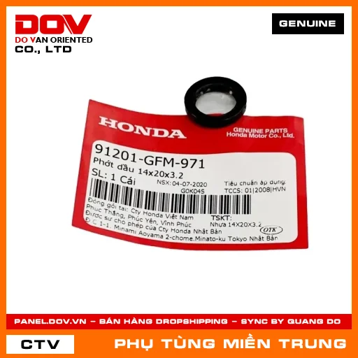 PHỚT DẦU 14X20X3.2 HONDA CHÍNH HÃNG (MÃ: 91201GFM971) — 91201GFM971