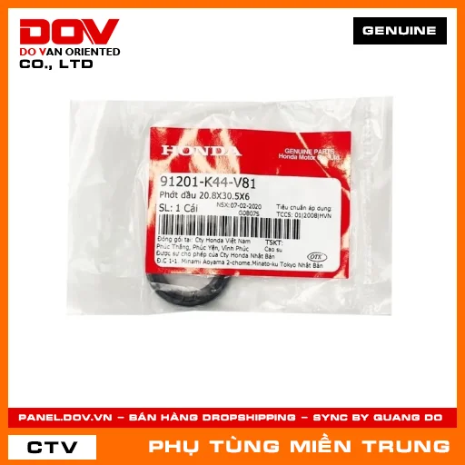 PHỚT DẦU 20.8X30.5X6 HONDA CHÍNH HÃNG (MÃ: 91201K44V81) — 91201K44V81