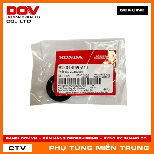 PHỚT DẦU 20.8X32X6 HONDA CHÍNH HÃNG (MÃ: 91201K59A11) — 91201K59A11