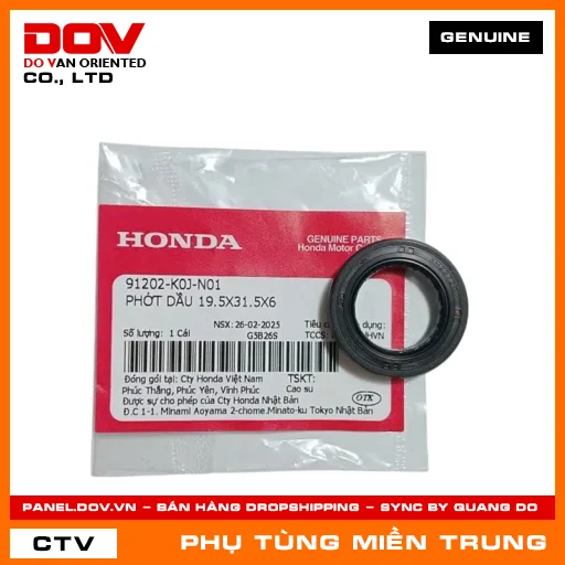 PHỚT DẦU 19.5X31.5X6 HONDA CHÍNH HÃNG (MÃ: 91202K0JN01) — 91202K0JN01