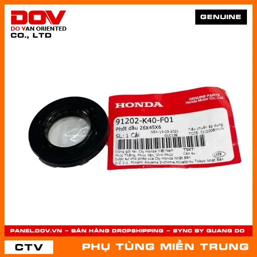 PHỚT DẦU 26X45X6 HONDA CHÍNH HÃNG (MÃ: 91202K40F01) — 91202K40F01