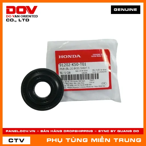 PHỚT DẦU 20.8X30.5X6X7.5 HONDA CHÍNH HÃNG (MÃ: 91202K50T01) — 91202K50T01