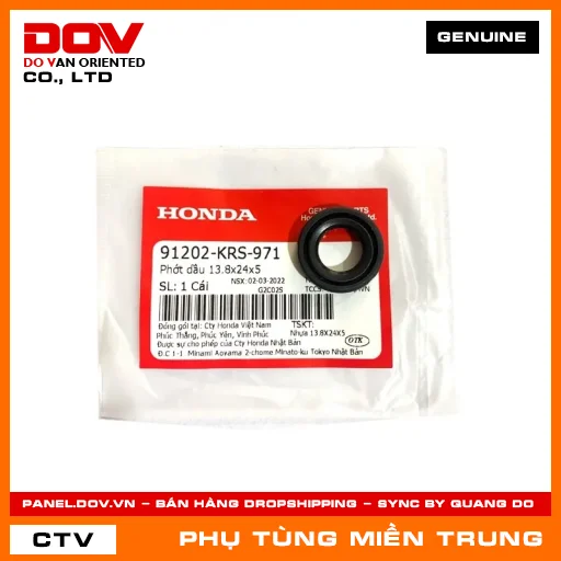 PHỚT DẦU 13.8X24X5 HONDA CHÍNH HÃNG (MÃ: 91202KRS971) — 91202KRS971