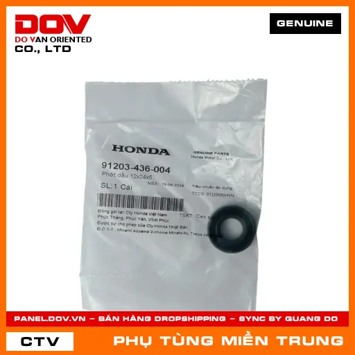 PHỚT DẦU 12X24X5 HONDA CHÍNH HÃNG (MÃ: 91203436004) — 91203436004