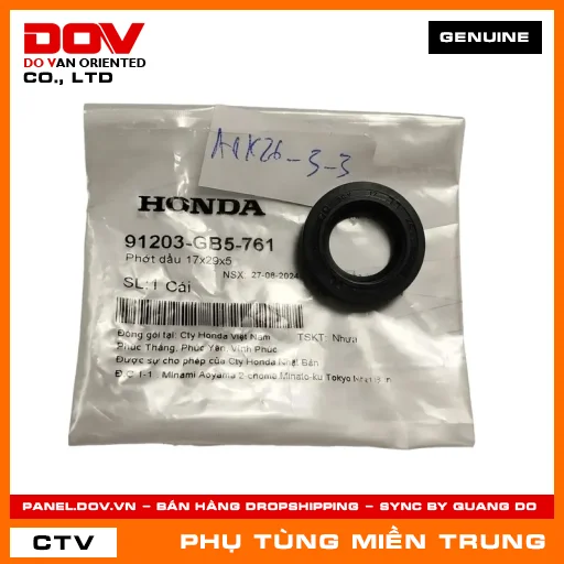 PHỚT DẦU 17X29X5 HONDA CHÍNH HÃNG (MÃ: 91203GB5761) — 91203GB5761