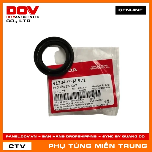 PHỚT DẦU 27X42X7 HONDA CHÍNH HÃNG (MÃ: 91204GFM971) — 91204GFM971