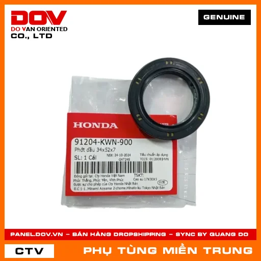 PHỚT DẦU 34X52X7 HONDA CHÍNH HÃNG (MÃ: 91204KWN900) — 91204KWN900