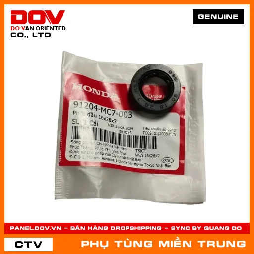 PHỚT DẦU 16X28X7 HONDA CHÍNH HÃNG (MÃ: 91204MC7003) — 91204MC7003