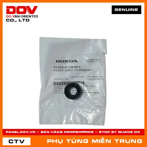 PHỚT DẦU 11,6X22X7 HONDA CHÍNH HÃNG (MÃ: 91208KWB601) — 91208KWB601