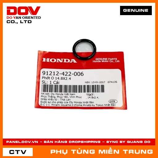 PHỚT O 14.8X2.4 HONDA CHÍNH HÃNG (MÃ: 91212422006) — 91212422006