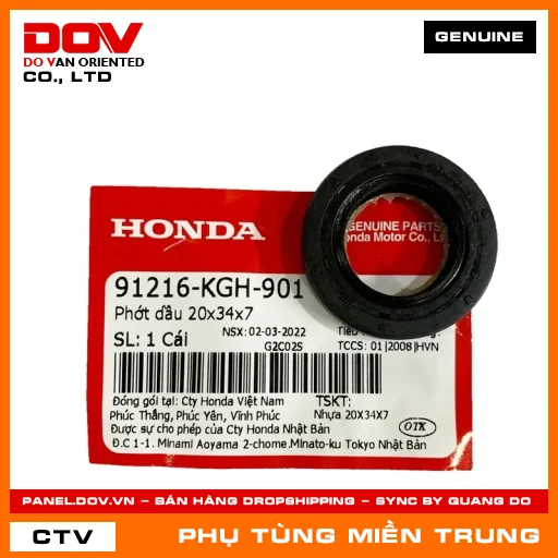 PHỚT DẦU 20X34X7 HONDA CHÍNH HÃNG (MÃ: 91216KGH901) — 91216KGH901