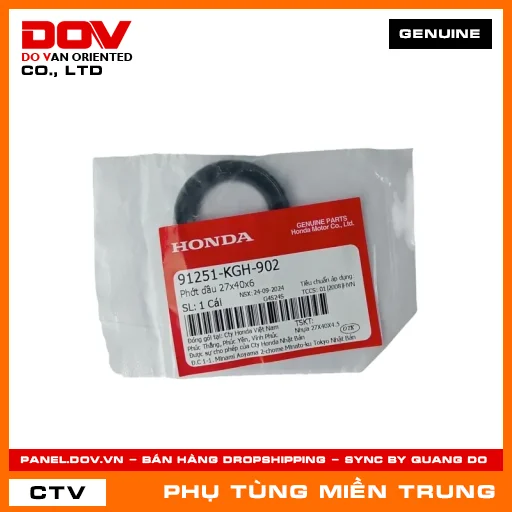 PHỚT DẦU 27X40X6 HONDA CHÍNH HÃNG (MÃ: 91251KGH902) — 91251KGH902