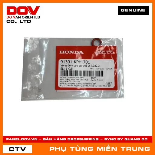 VÒNG ĐỆM CAO SU CHỮ O 7.3X2.2 HONDA CHÍNH HÃNG (MÃ: 91301KPH701) — 91301KPH701