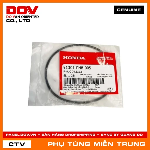PHỚT O 74.5X2.5 HONDA CHÍNH HÃNG (MÃ: 91301PH8005) — 91301PH8005
