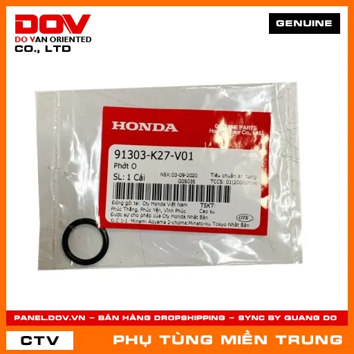 PHỚT O HONDA CHÍNH HÃNG (MÃ: 91303K27V01) — 91303K27V01