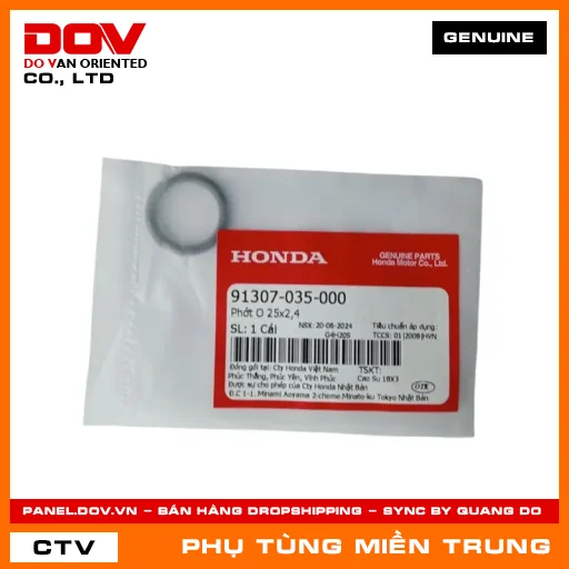 PHỚT O 25X2,4 HONDA CHÍNH HÃNG (MÃ: 91307035000) — 91307035000
