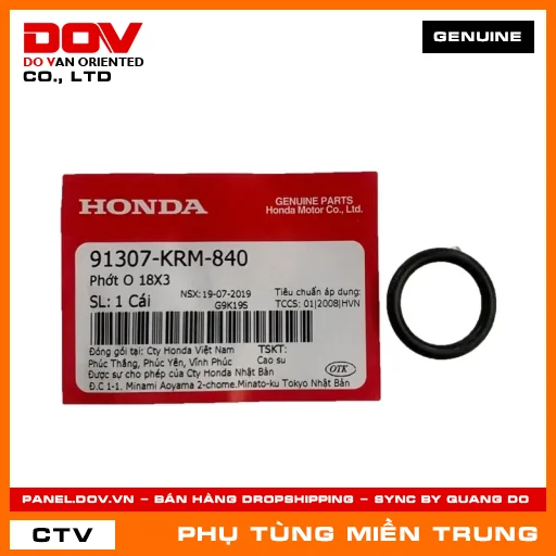 PHỚT O 18X3 HONDA CHÍNH HÃNG (MÃ: 91307KRM840) — 91307KRM840