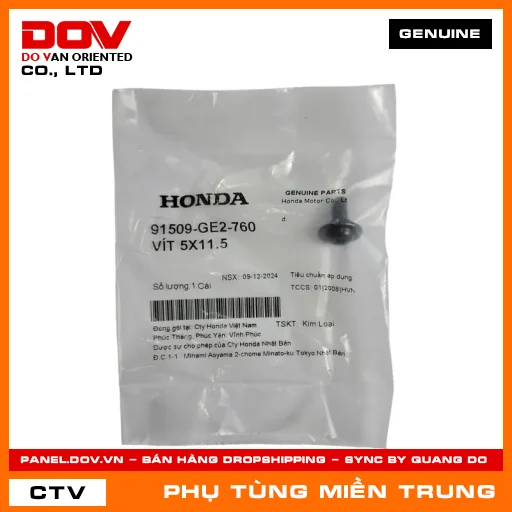 VÍT 5X11.5 HONDA CHÍNH HÃNG (MÃ: 91509GE2760) — 91509GE2760