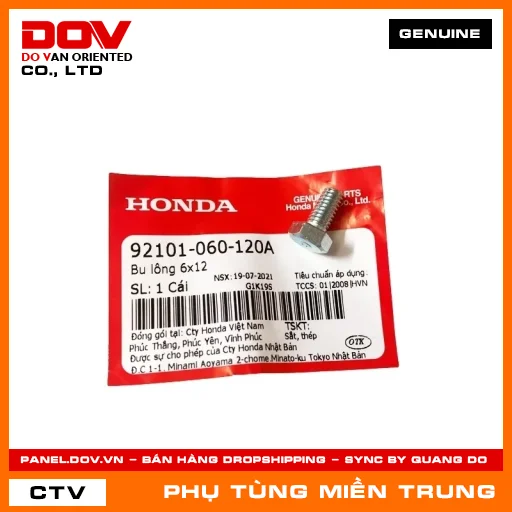BU LÔNG 6X12 HONDA CHÍNH HÃNG (MÃ: 92101060120A) — 92101060120A