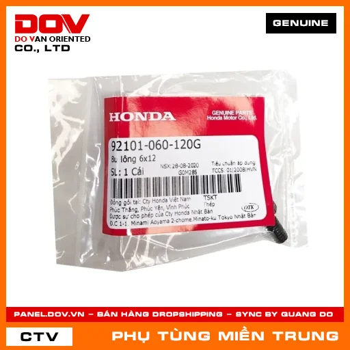 BU LÔNG 6X12 HONDA CHÍNH HÃNG (MÃ: 92101060120G) — 92101060120G