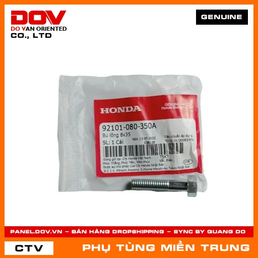 BU LÔNG 8X35 HONDA CHÍNH HÃNG (MÃ: 92101080350A) — 92101080350A