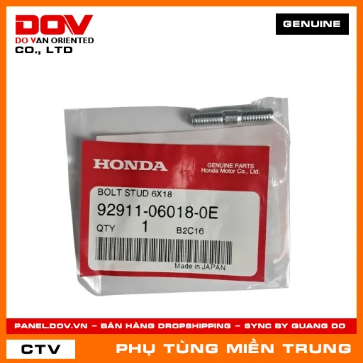 BU LÔNG 2.6X18 HONDA CHÍNH HÃNG (MÃ: 92911060180E) — 92911060180E
