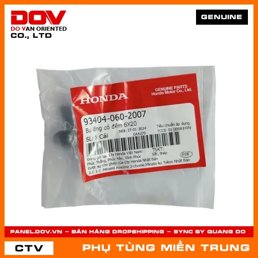 BU LÔNG CÓ ĐỆM 6X20 HONDA CHÍNH HÃNG (MÃ: 934040602007) — 934040602007