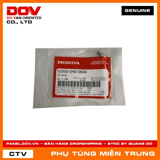 VÍT 4X16 HONDA CHÍNH HÃNG (MÃ: 93500040060A) — 93500040060A