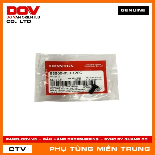 VÍT 5X12 HONDA CHÍNH HÃNG (MÃ: 93500050120G) — 93500050120G