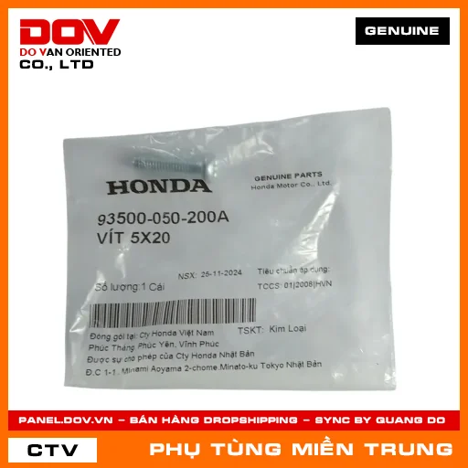 VÍT 5X20 HONDA CHÍNH HÃNG (MÃ: 93500050200A) — 93500050200A
