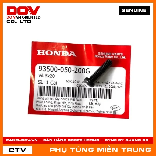 VÍT 5X20 HONDA CHÍNH HÃNG (MÃ: 93500050200G) — 93500050200G