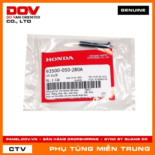 VÍT 5X28 HONDA CHÍNH HÃNG (MÃ: 93500050280A) — 93500050280A