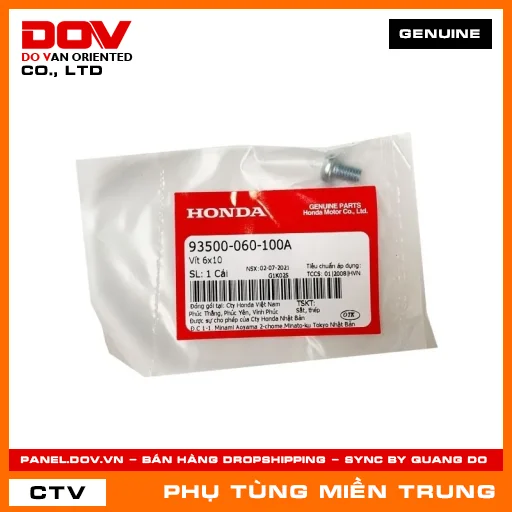 VÍT 6X10 HONDA CHÍNH HÃNG (MÃ: 93500060100A) — 93500060100A
